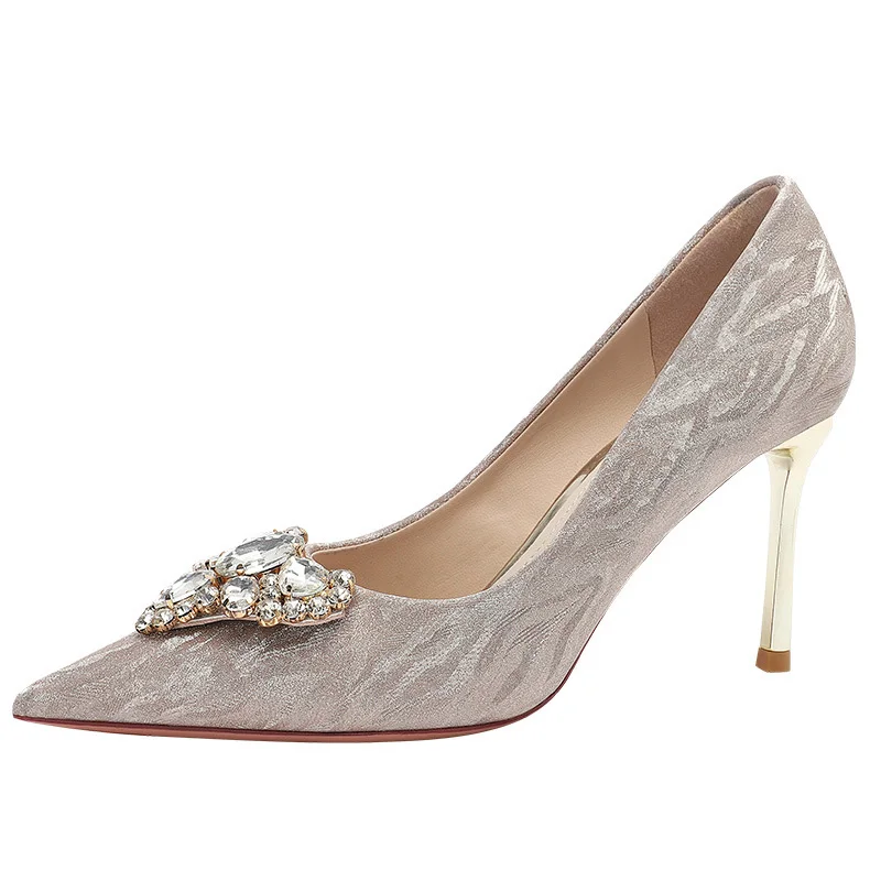 Chaussures De Cour à Talons Argentées Atmosphere - Taille UK 6 (pointure 39) - Occasion