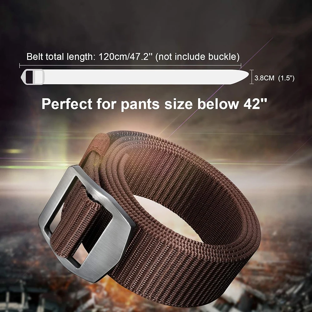 Tactical Heavy Duty Reinforced Nylon Belt for Men Adjustable Webbing Strap with Metal Buckle Tactical Belts