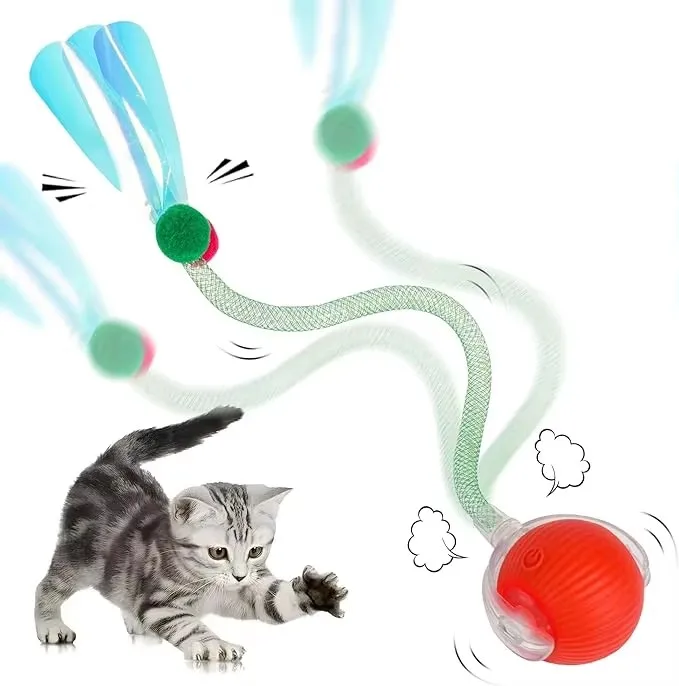 Balle Interactive Pour Chat - 3 Modes De Jeu - Rechargeable USB - Jouet Automatique Pour Chat D'Intérieur - 6