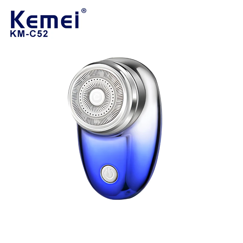 ماكينة حلاقة محمولة صغيرة رائجة البيع Km-c52 ماكينة حلاقة كهربائية رطبة وجافة مقاومة للماء للرجال