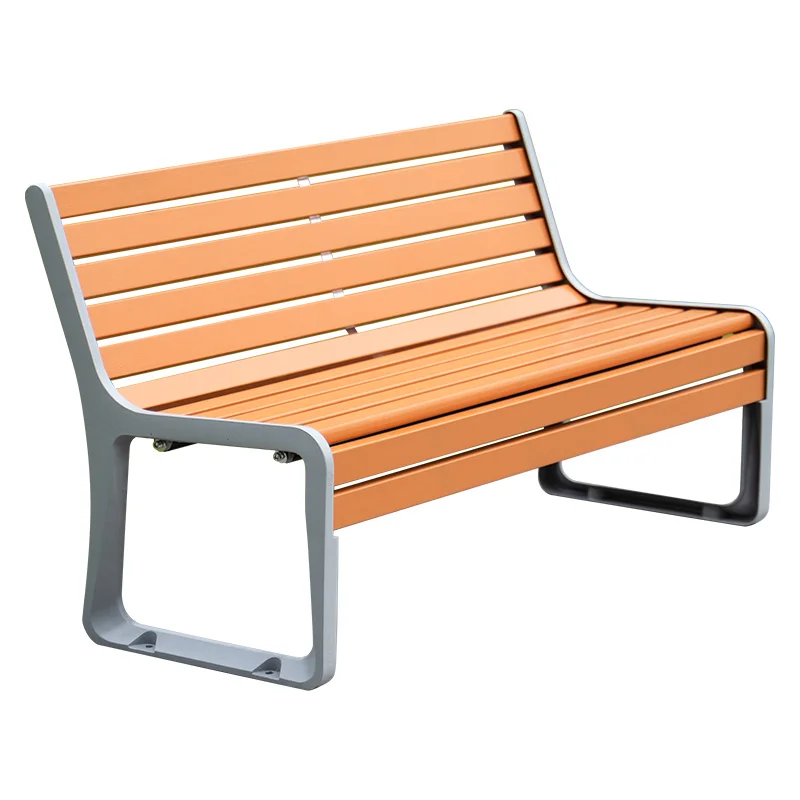 High Quality Outdoor Park Bench with Backrest Environmentally Friendly Plastic Wood and Metal for Patios and Gardens