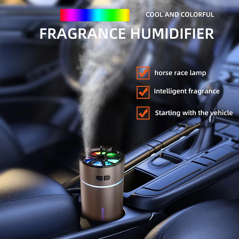 Portable Metal 300ml Humidifier Aroma Diffuser 2 in 1 Essential Oils Car Air Fresheners Aromatherapy Aroma Diffuser