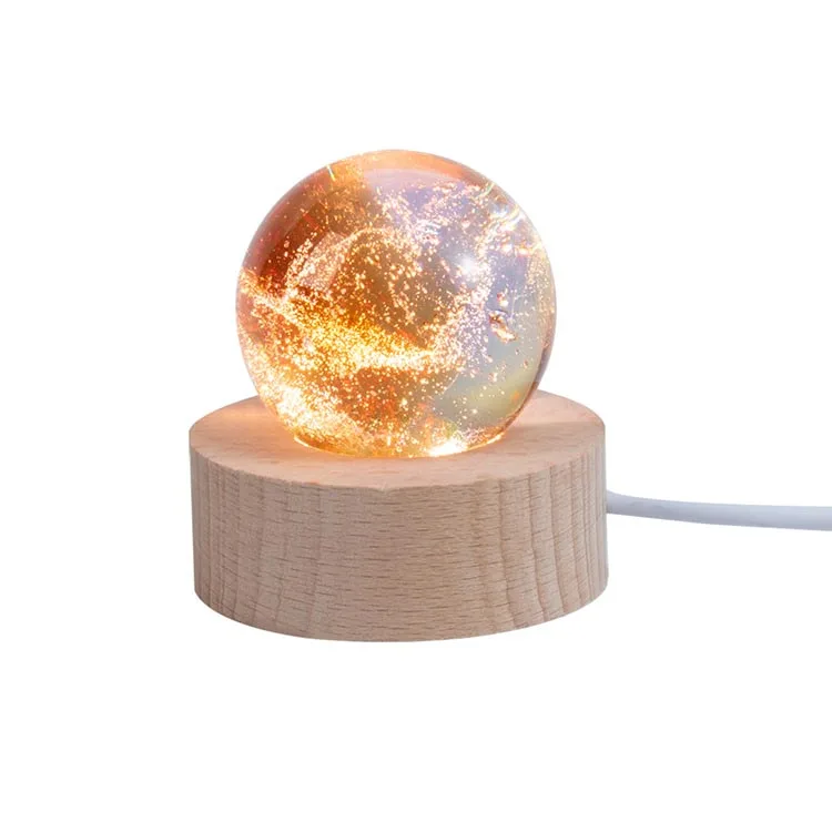 product crystal ball with solid wood bottom colorful glass beads luminous starry night light artistic holiday gift for girls women-37