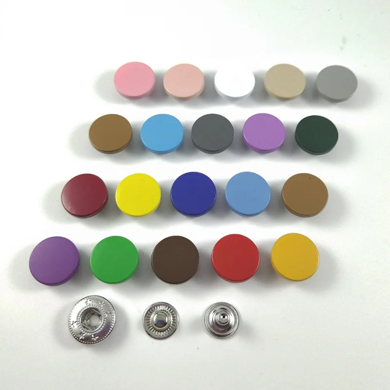 High Quality Matte Printed 4-Part Colorful Shank Spring Metal Snap Fastener Button for Decorated Clothes