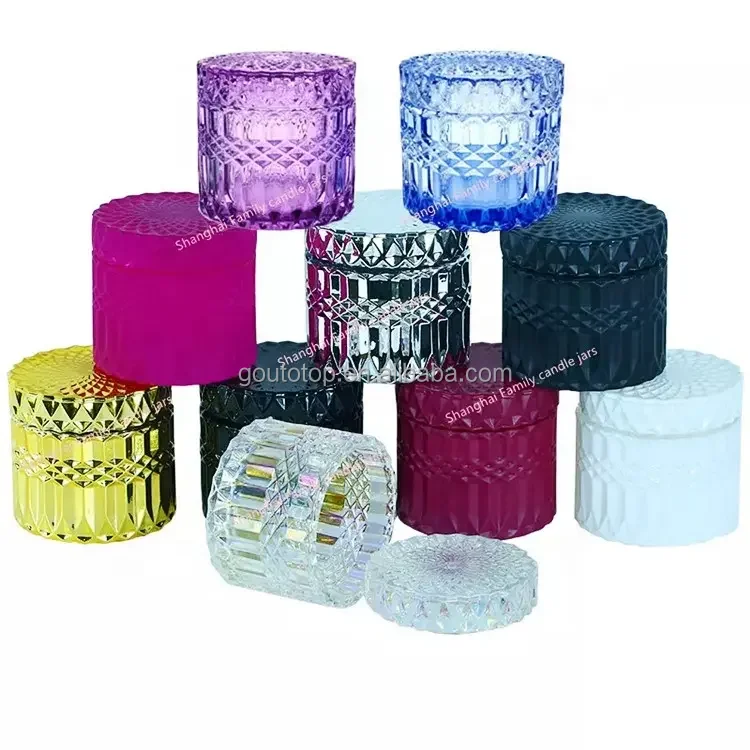 Wholesale Luxury 8oz Empty Dark Green Glass Candle Jars With Flattop