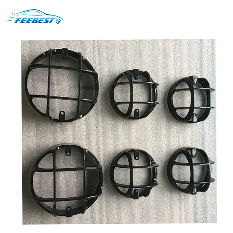 Feebest Front Bumper with Round and Rectangle LED Lights for Range Rover Defender 90 110 Body Kit Parts