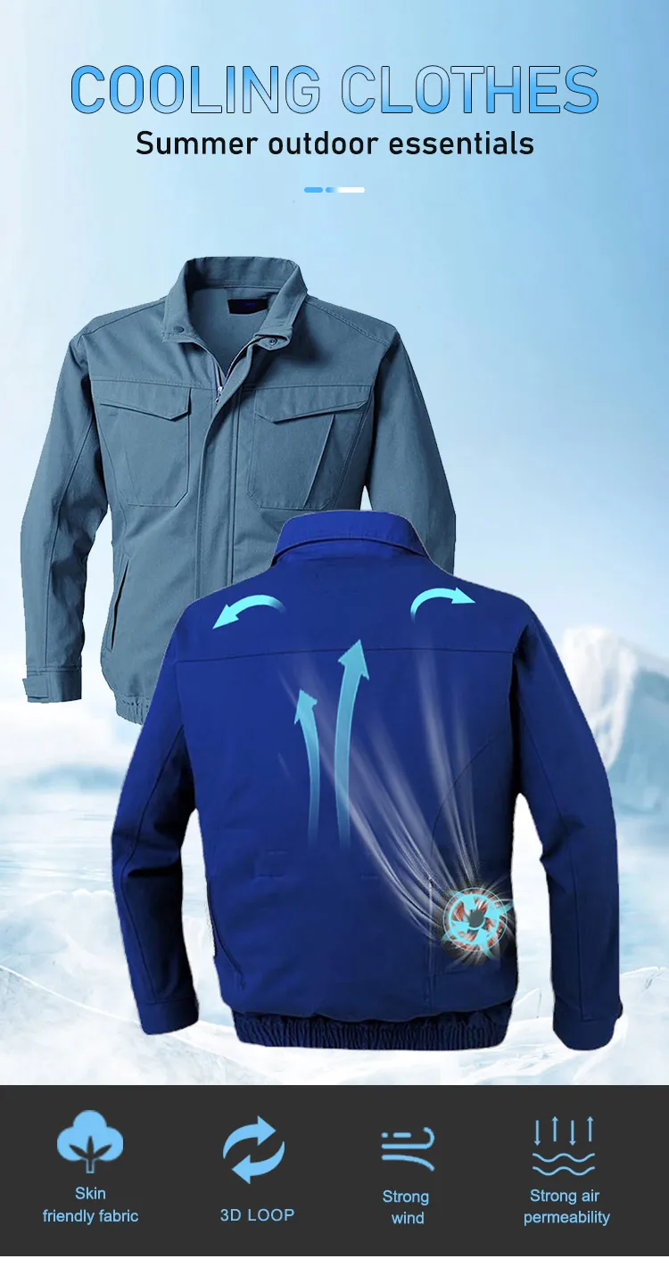 Wholesale Summer Three Wind Levels Mini Fan Working Jacket Suits Air