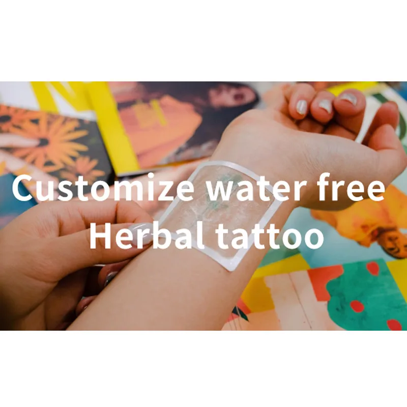 Inkbox Mini Factory Supply Cheap Arm Tato Kits Temporary Tatuajes Plant Based Cyan Tattoo Body Stickers Herbal Sticker Tattoo