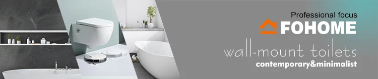 FOHOME ceramic wash down matt black wall hung toilet rimless p-trap wall mounted toilet wc