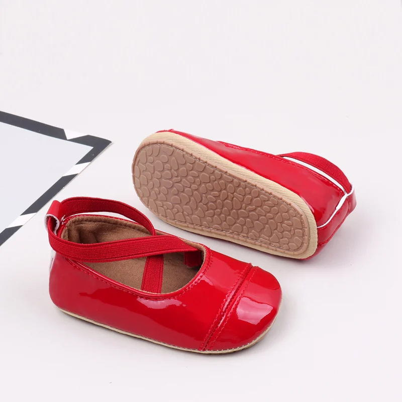 2025 Red Christmas Princess Girl Shoes for Baby Toddler Infant Newborn Mary Jane Flats Breathable and Anti-Slip Outsole manufacture