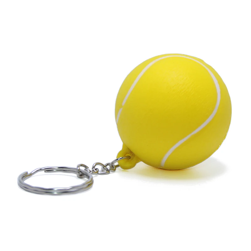 EDC 40mm Soft PU Foam Elastic Football Basketball Rugby Tennis Volleyball Baseball Key Chain Ring Toy Mini Soccer Ball Keychain