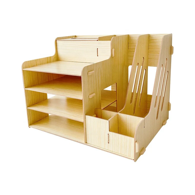 Деревянный офисный органайзер для дома и стола с органайзером хранения канцелярских принадлежностей