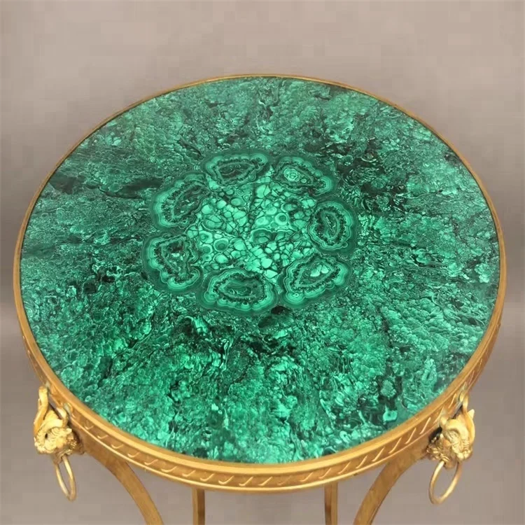 Malachiteグリーンマラカイトダイニングテーブルトップ緑の