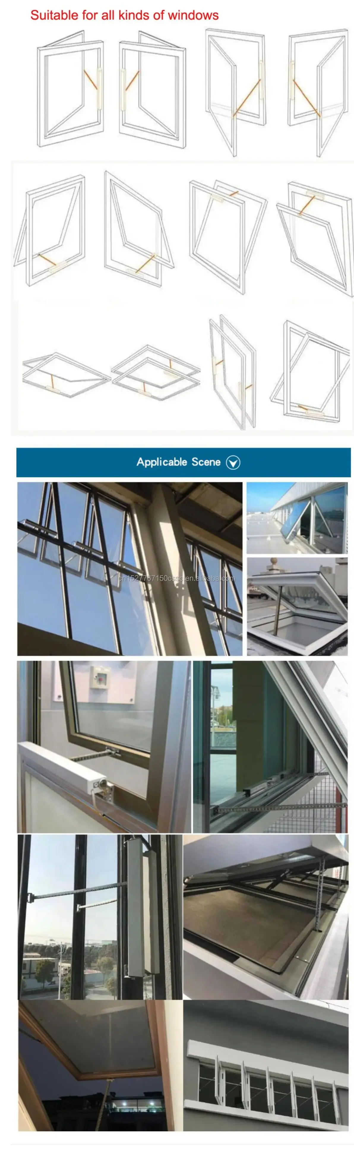 24v 800mm Home Automation Window Opener Motorized Chain Actuator