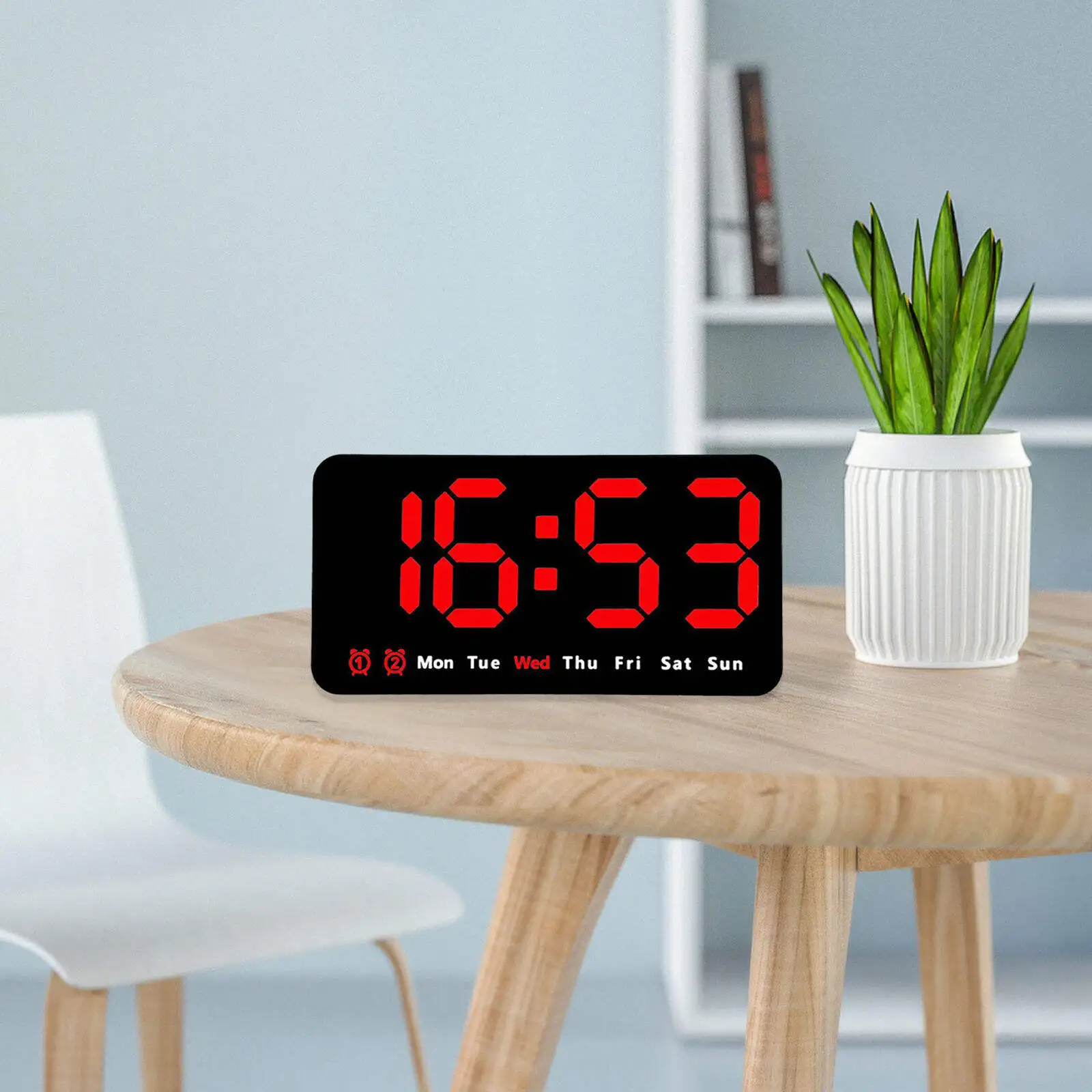 2024 NEW Digital LED Alarm Clock with Brightness Sensor for Bedroom Wall Kitchen Hotel Table Desk Clock