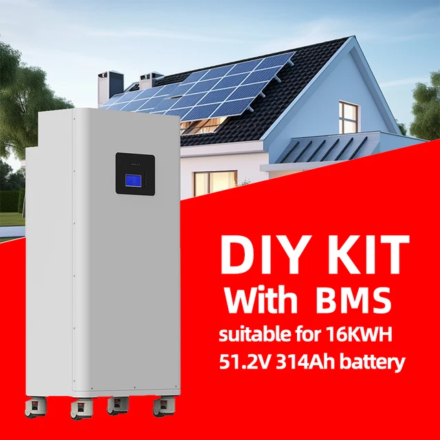 EU Stock Lithium Battery DIY Kit with Seplos BMS 15kWh 51.2V Lifepo4 Battery Box Home Solar Energy Storage Battery Box