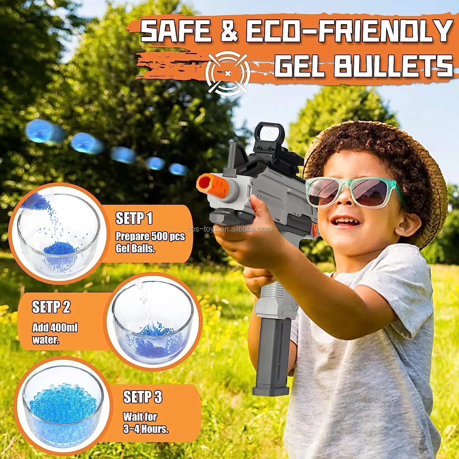 Electric With Gel Ball Blaster Uzi Splatter Ball Blaster Gun Fast