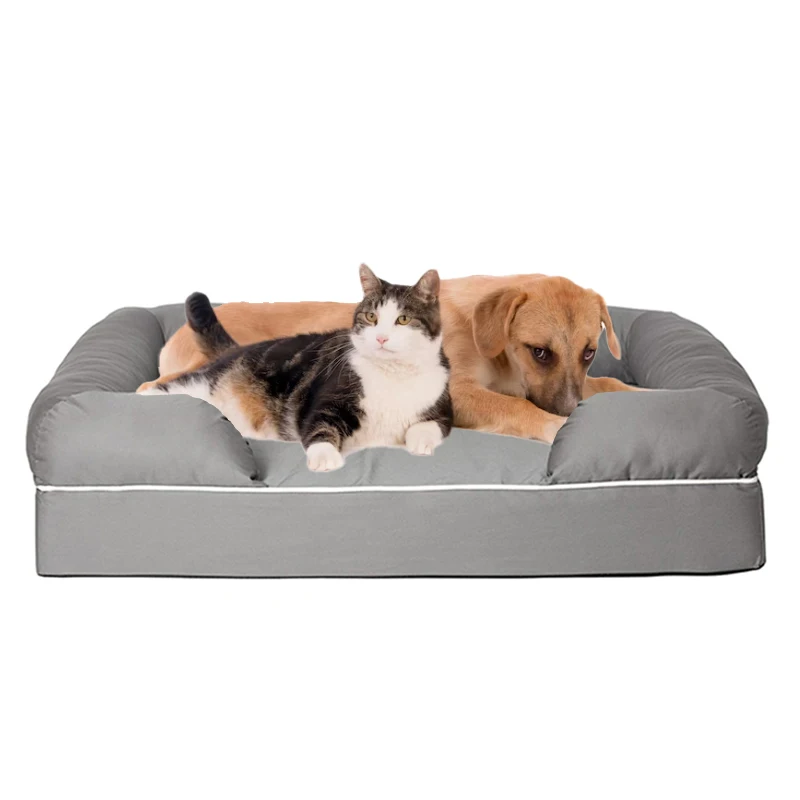 Wholesale comfortable waterproof removable cover fluffy washable orthopedic memory foam cat dog couch pet sofa bed for large dog