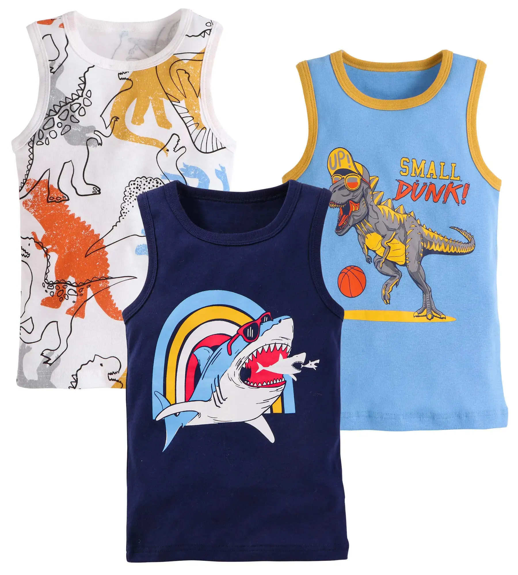 Baby Toddler Boys Tank Tops 100 Cotton Dinosaur Shark Undershirts