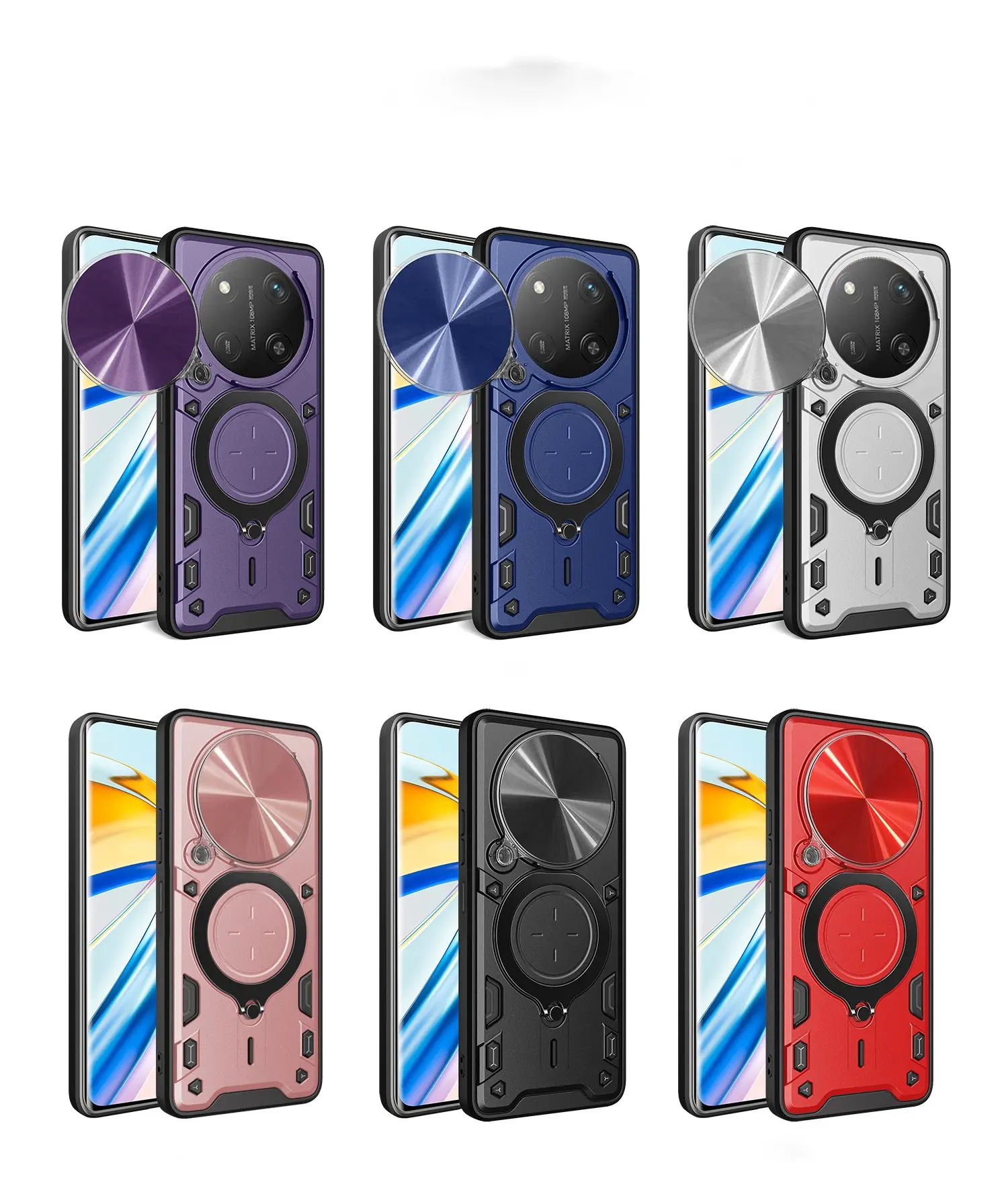 Coque de protection avec fenêtre à pousser pour objectifs photo résistante aux chocs et aux chutes, en matériau TPU et PC, pour Honor X9C Laudtec