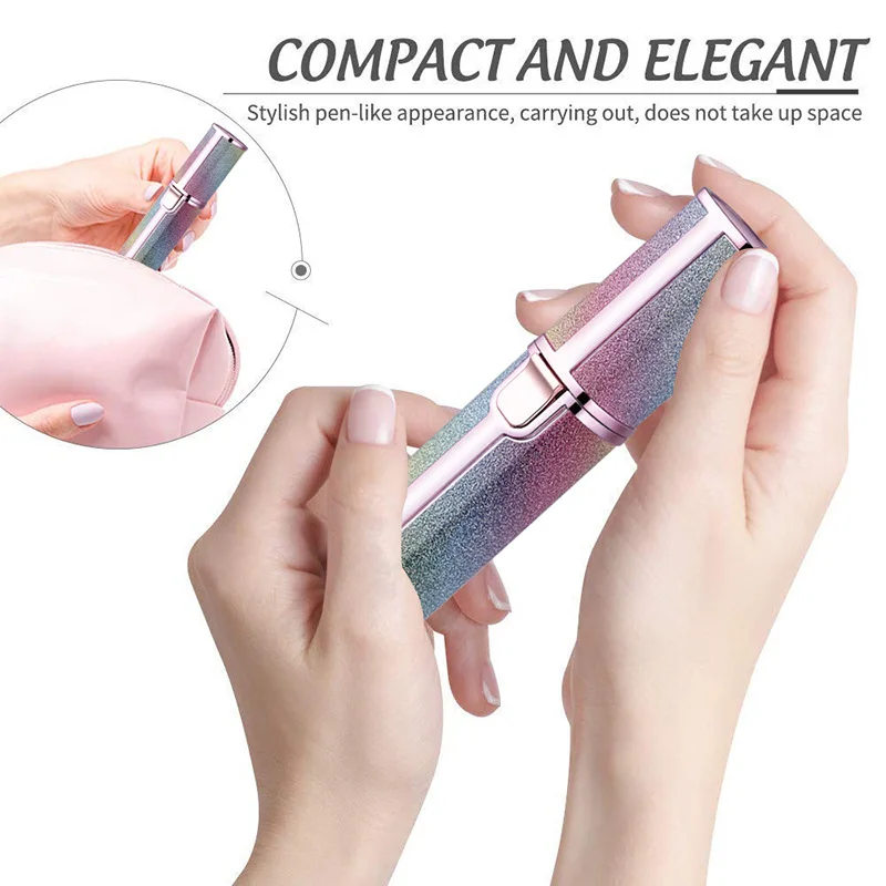 Instant 2 In 1 USB Rechargeable Face Epilator Hair Remover Electric Eyebrow Trimmer