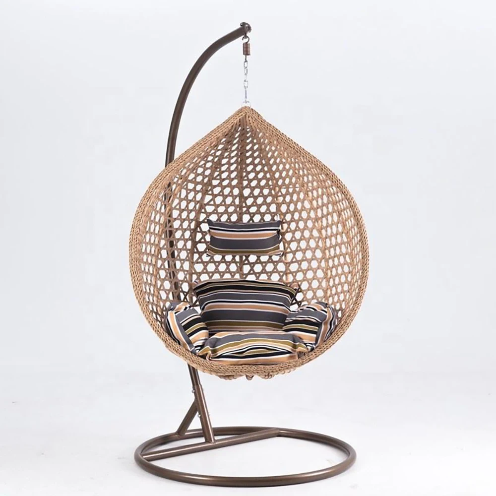 product modern durable rattan hanging egg chair with round frame for outdoor garden swing-1