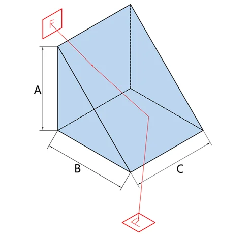 Factory supply 1-300mm small and big 90 degree right angle prism with mirror coated manufacture