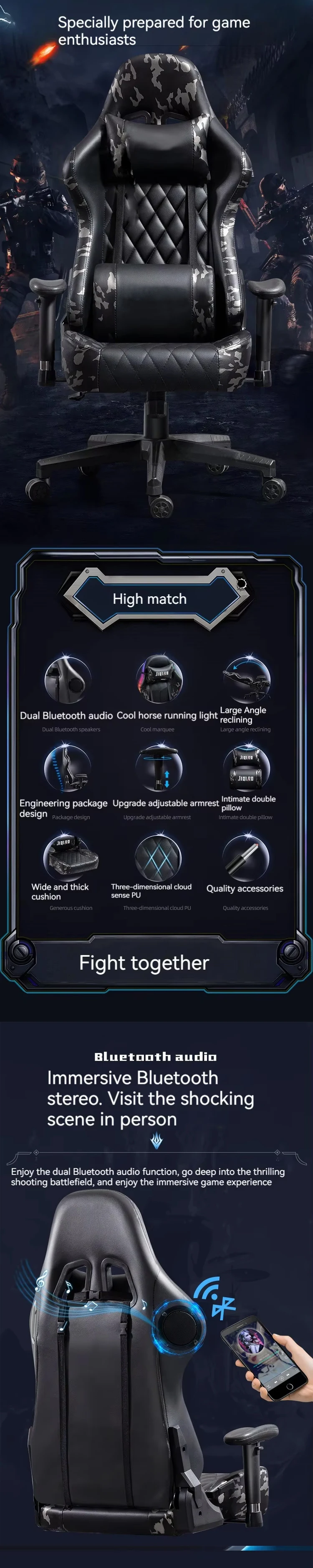 Wholesale Cheap 135 Degree Reclining Adjustable Computer Chairs Gamer Racing Style game chair with massage