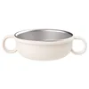 Milky white - stainless steel bowl silicone