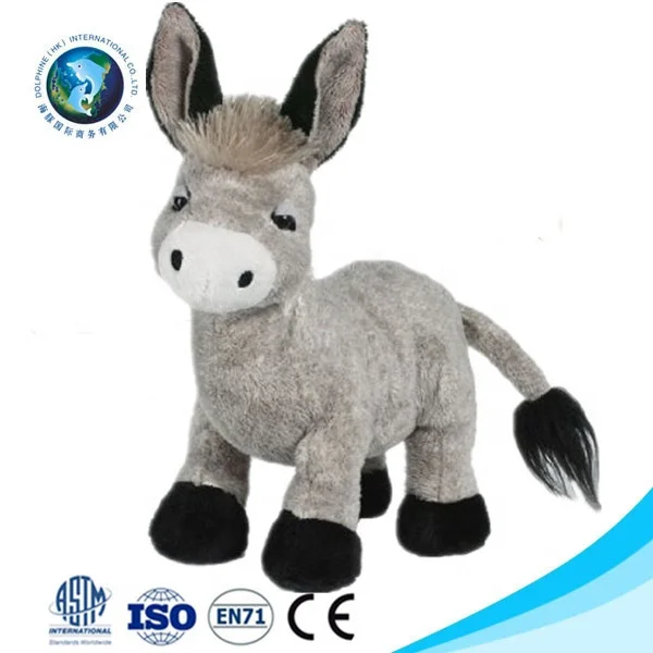 Wholesale Lifelike Donkey Plush Toy Custom Grey Cute Stuffed Soft Baby Toys Plush Donkey