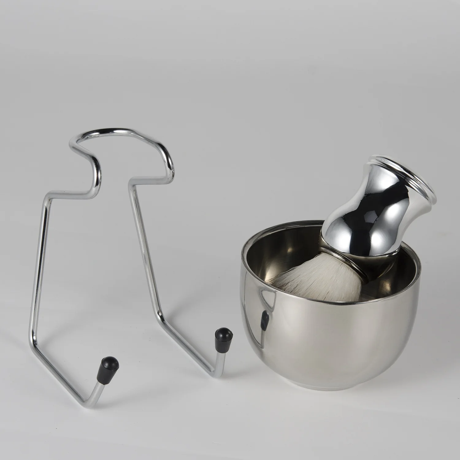 Набор для бритья 3 в 1 для мужчин включает щетку для бритья из мягкого волокна с ручкой silvertip, лук для мыла из нержавеющей стали, подставка для кистей