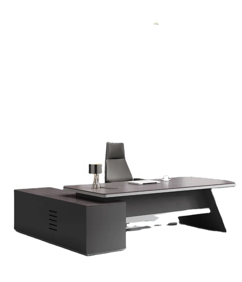 Guangdong Modern Design Office Desk L-Shape Boss Executive Desk Made of MDF for Home Workstations School