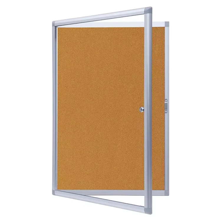Enclosed Bulletin Board  Lockable Notice Board Case Aluminum Framed Waterproof Noticeboards for Office School  Wall Display