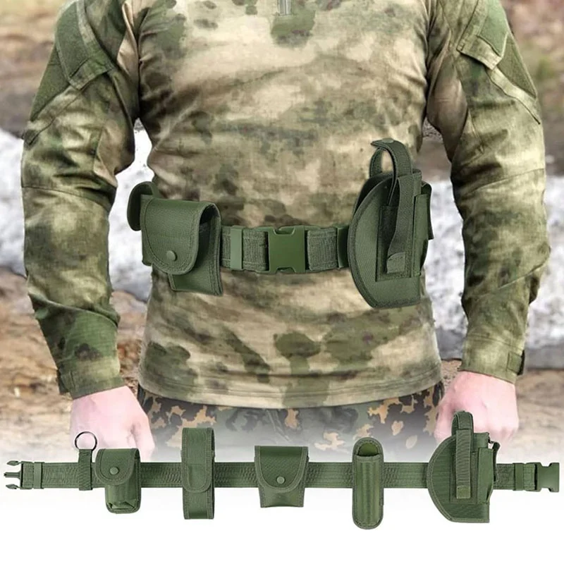 Fashionable Modular Equipment Security Utility Tactical Belt with Components Pouches Bags Holster for Security Hunting