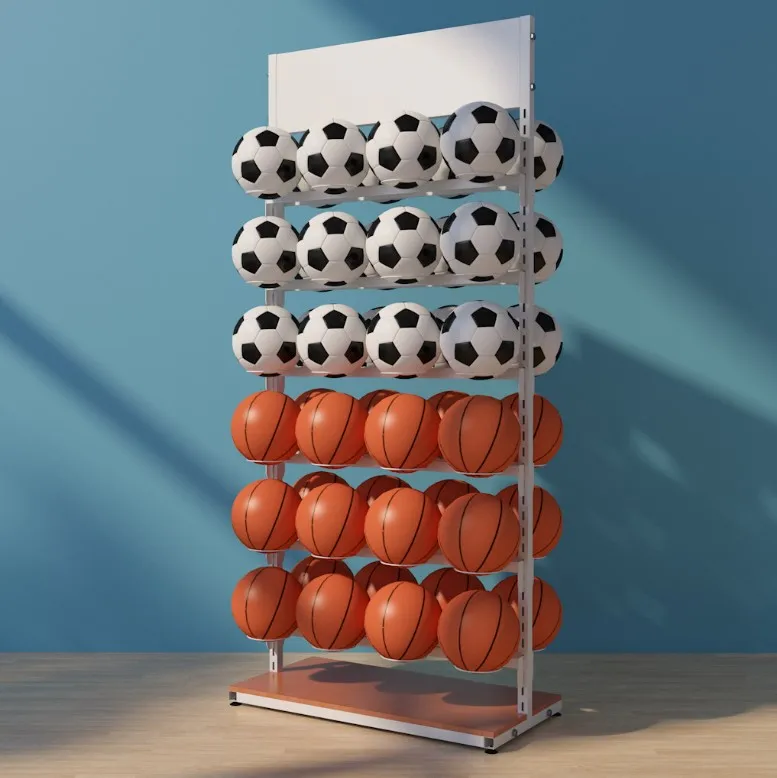 Retail Shop Basketball Metal Display Holders Floor Stand Ball Display ...