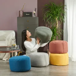 Wholesale Modern Living Room Furniture Giant Round Fabric Ottoman Stool Big Ottoman Bean Bag NO 6