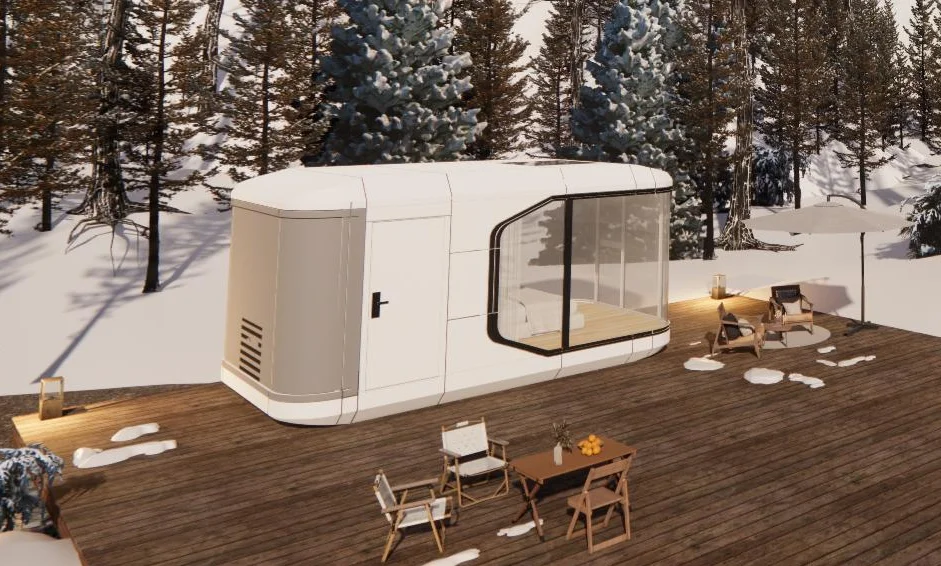 Luxury 20ft 40ft Tiny Capsule Home Cabin Prefab Portable Steel Space ...