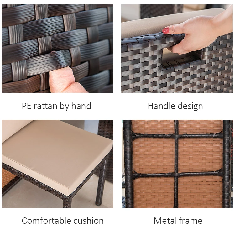 Patio Set 4 Seater Outdoor Rattan Effect Cube Garden Furniture/cube