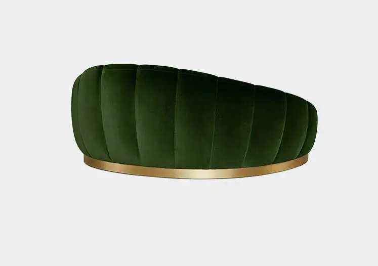 Nordic Style Designer Velvet Couch Shell Shape Upholstery Arc-shaped Sofa Set