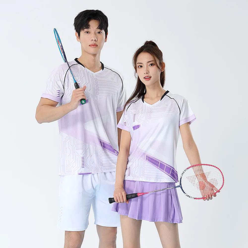 Short Sleeve Badminton Jersey Designs - Men's T-Shirt & Shorts Set