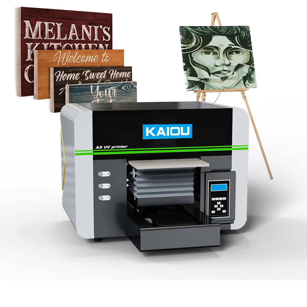 Kaiou A3 DTF Printer Digital Automatic Plastic Cup Glass UV Printer Certified ID Card Pens Books Keychain UV Print Machine
