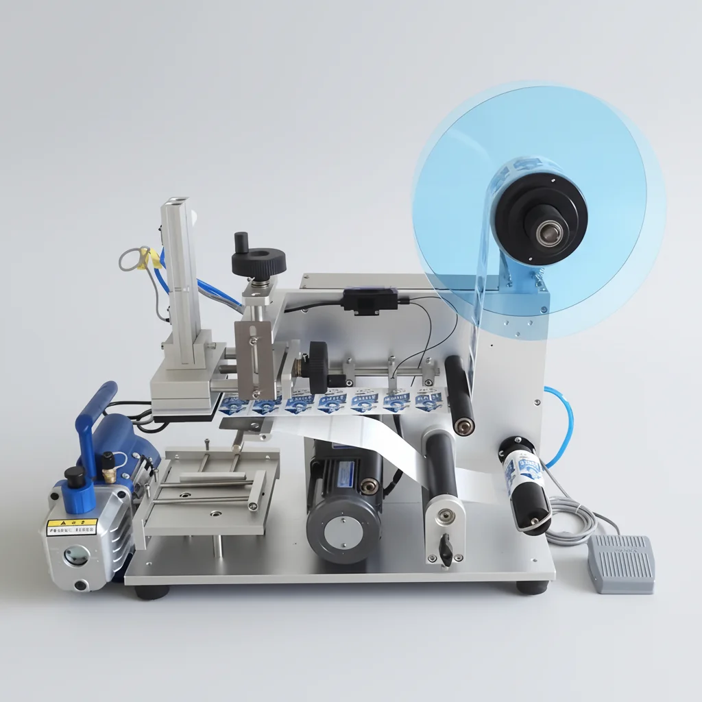 TEBAK MT-60 Semi-automatic Labeling Machine - Labeling Tape Machine - Equipped with Vacuum Pump Desktop
