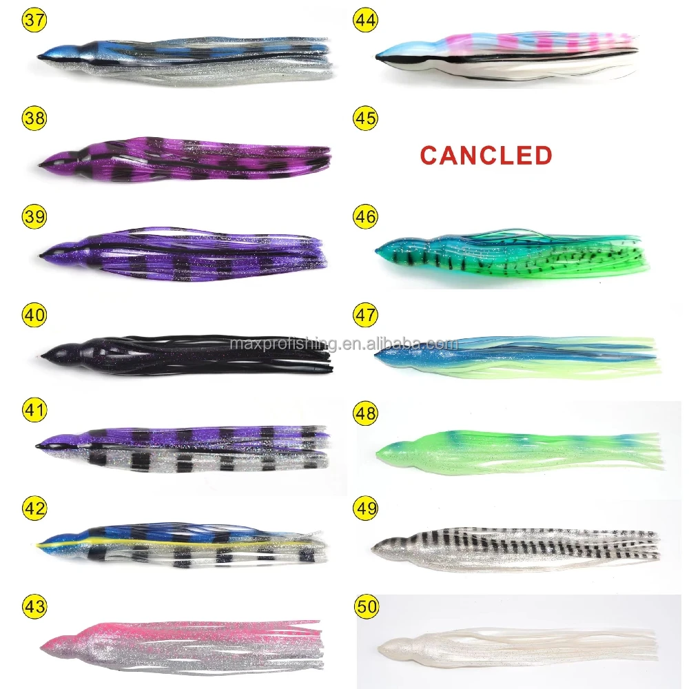 PVC Silicon Squid Replacement Green Pink Stripes Marlin Lure Big Game Trolling Skirt