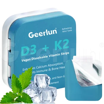 Custom Brand Vegan Dissolvable Vitamin Strips OEM Mints Flavor Vitamin D3 K2 Oral Dissolving Film