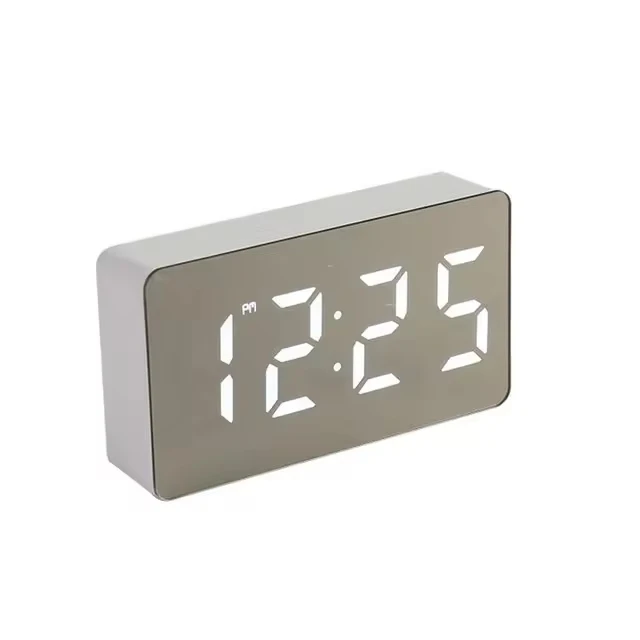 Manufacturer Mirror Perpetual Calendar Desk Clock USB Powered Night Light Digital Led Alarm Clock