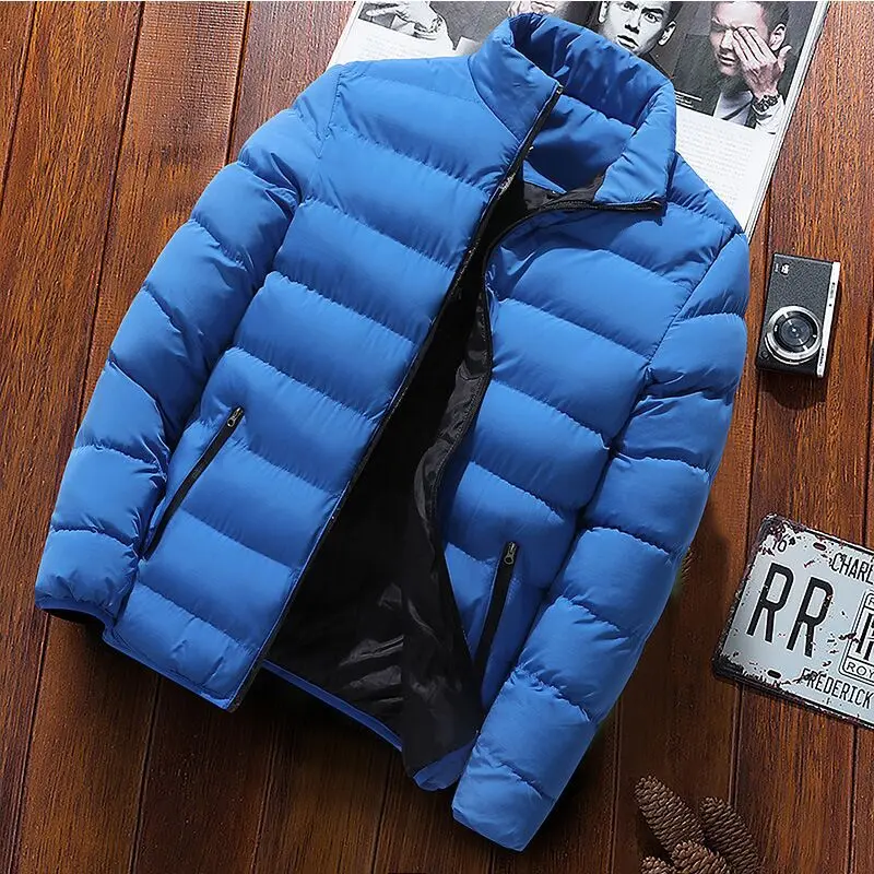 Men's Cotton Coat Winter Thickened Fashion Standing Collar Jacket_voghion.com