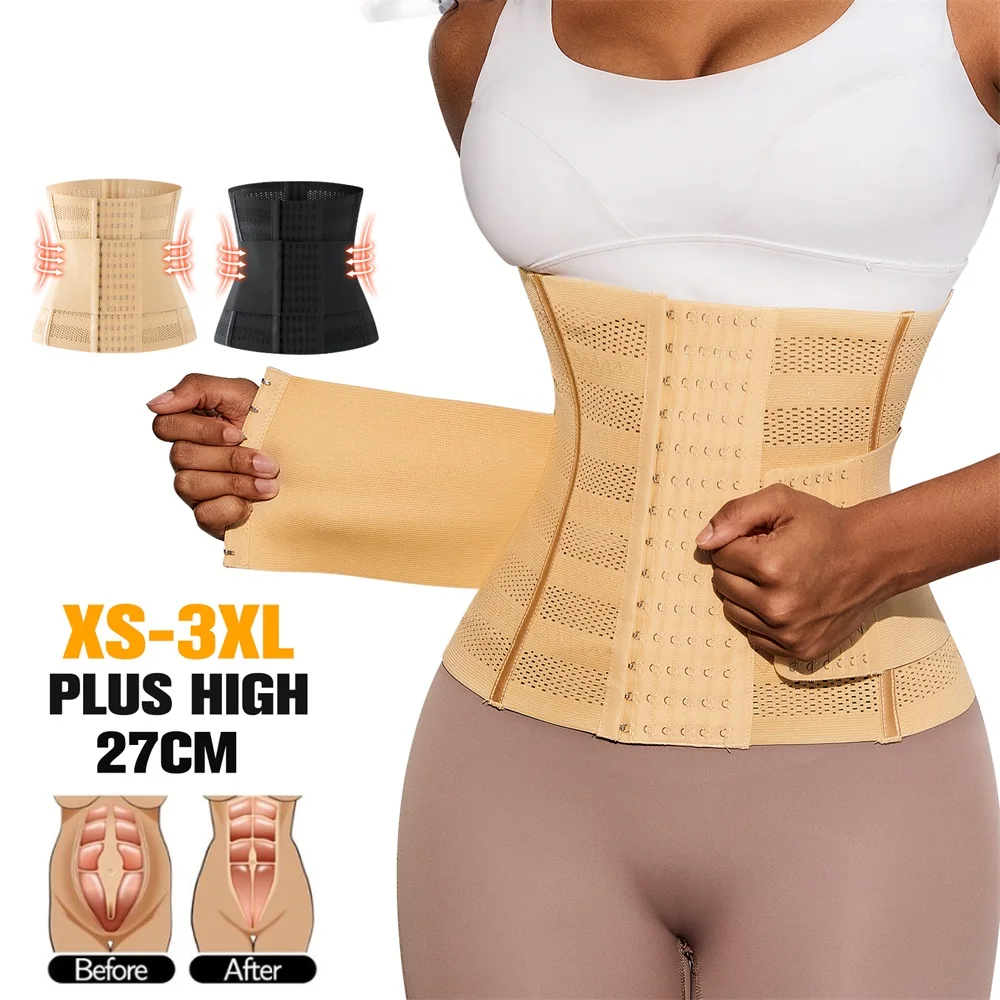 Double Belt Waist Cinchers Women Full Body Mesh Trimmer Wrap Corset Waist Trainer Shaperwear Tummy Control Shaper for Women