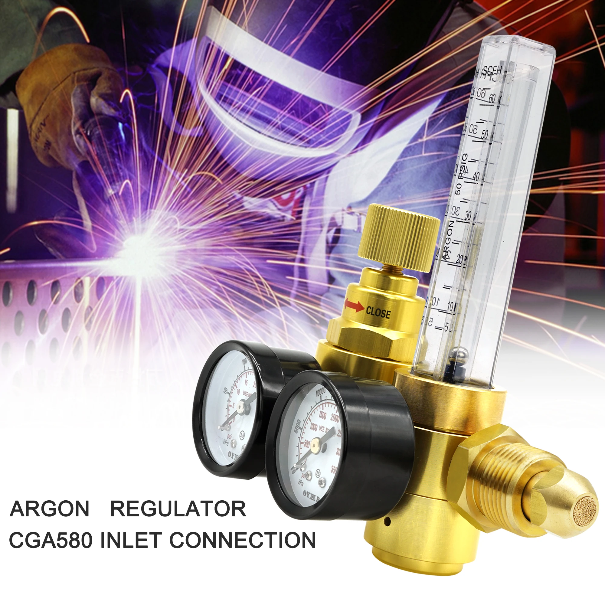 Argon Co2 Carbon Dioxide Pressure Regulator With Gauge - Buy Brass Co2 ...