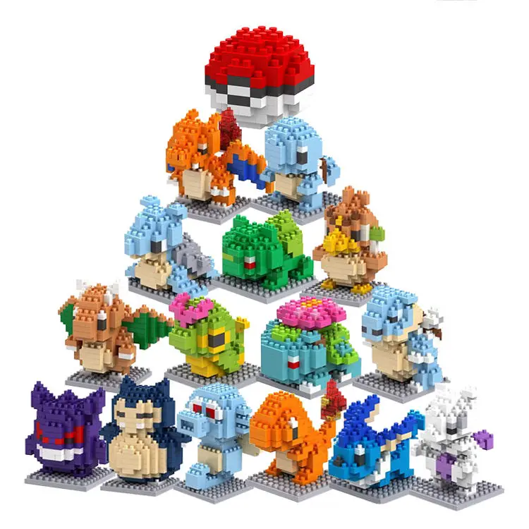 CAYI 7.5cm Nano Blocks 2nd Microparticle Bricks 140 Pcs Pokemoned have Box instruction Educational Building Blocks BX Toys Kids