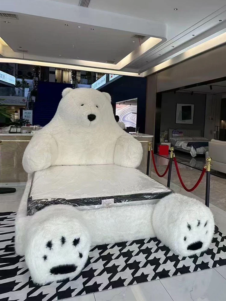 Luxury Giant Bear Sofa - Soft Plush Polar Bear Bed